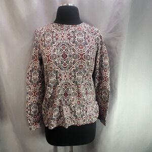 Croft & Barrows Classic Tee Women Small Petite Multicolor Cotton Geometric Print